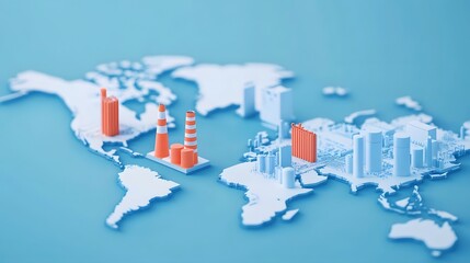 Obraz premium Global industrial and supply chains