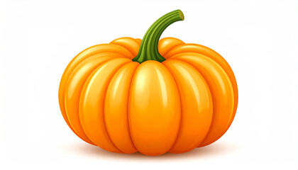 Obraz premium Glossy 3D Pumpkin Illustration with Soft Reflections – Vector