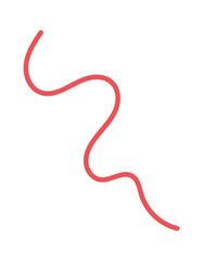 Red sewing thread piece element