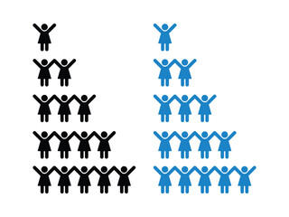 woman crowd team symbol icon design vector isolated transparent background