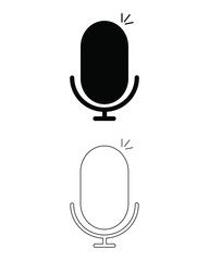 Microphone icon set, Vector mic icon, Podcast microphone for recording or speaking.

