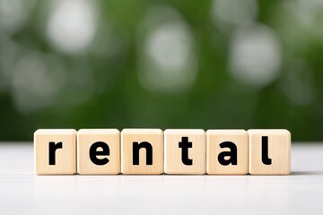 Rental Word Made of Wooden Blocks