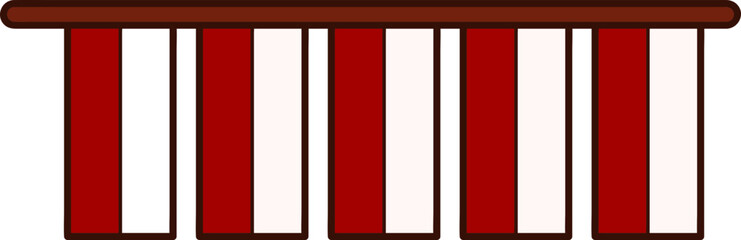 Indonesian Flag, Abstract Maroon and White Striped Panel Design