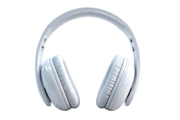 White headphones on white background, perfect for audio enthusiasts and tech imagery.