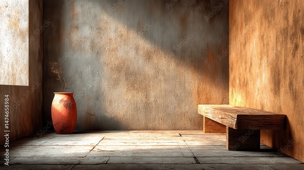 Poster plain beige wallpaper blank space.stock image