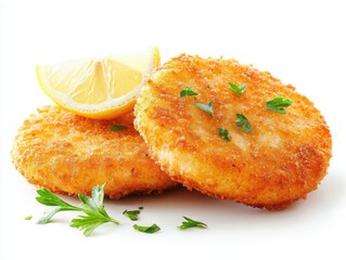 Crispy Fried Fish Cakes with Lemon and Parsley