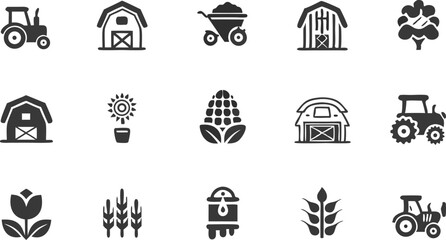 farming  agriculture icon set  vector glyph pictog.eps