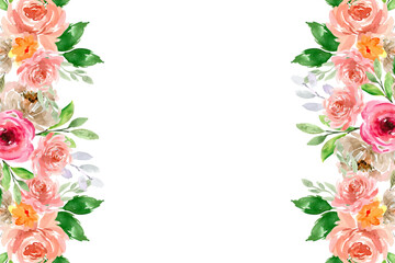 Watercolor flowers background vector for design.