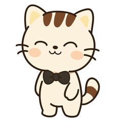 Obraz premium cartoon cat chibi so cute.