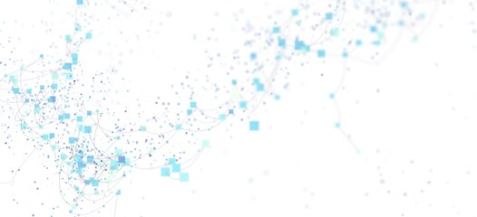 Obraz premium Modern abstract background with flowing data points and connections. Ideal for technology, network, and digital concepts.