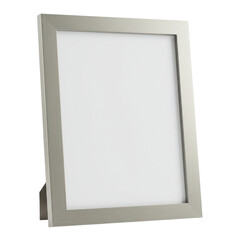 Silver photo frame against a dark background with a modern aesthetic