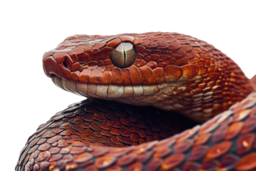 Close-up of an exotic red snake species.