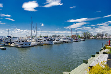 Yachts and boats at the Capital Yacht Club at the Wharf,  on Washington's southwest waterfront.