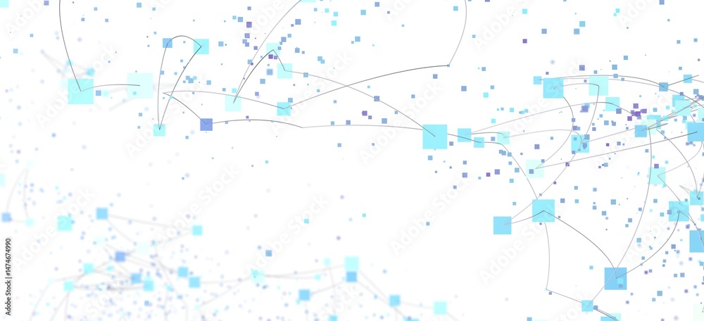 Poster Abstract background with connected dots and lines. Network concept.