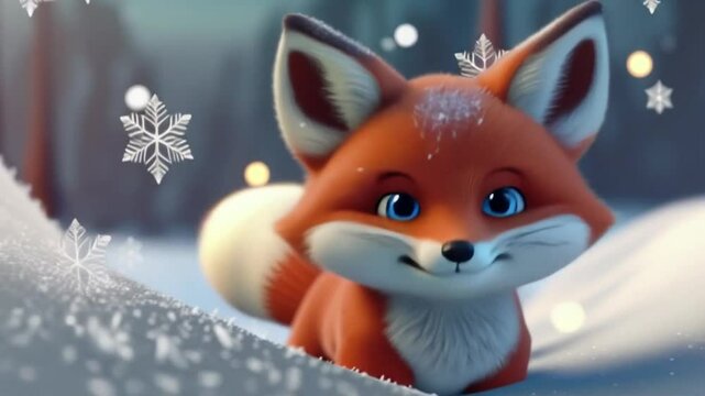 3D niedliches Fuchsbaby