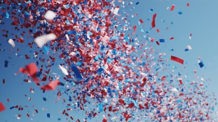 4th of July USA Independence Day decorations confetti pattern on blue