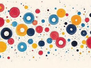 57. A dynamic border graphic showcasing a series of overlapping circles in vibrant colors, including red, blue, and yellow, creating a playful and eye-catching frame. This design is suitable 