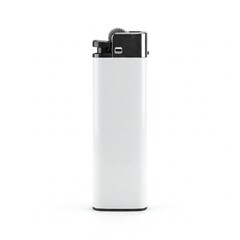 White lighter mockup for brand identity design and tobacco accessories marketing on white background