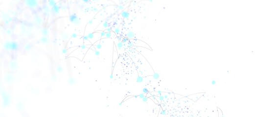Abstract background image of a network connection with light blue nodes and thin lines on a white background.