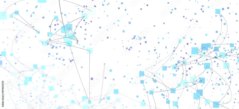 Poster Stock photo of an abstract network visualization showing data flow and connections.