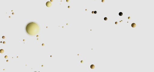 Modern abstract background featuring various sized spheres in pastel colors. Ideal for websites and presentations.