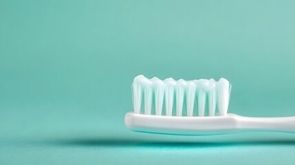 Close-up of a white toothbrush with toothpaste