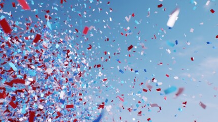 4th of July USA Independence Day decorations confetti pattern on blue