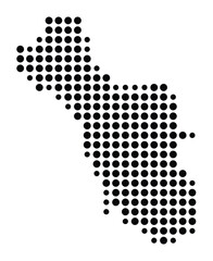 Symbol Map of the city Drensteinfurt (Nordrhein-Westfalen, Germany) showing the city with a pattern of just a few black dots