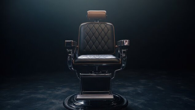Classic barber chair, dark and elegant
