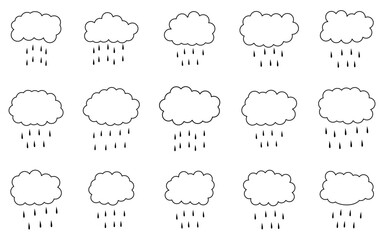 clouds raining outline vector design.