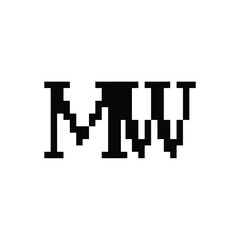 MW monogram logo design letter text name symbol monochrome logotype alphabet character simple logo