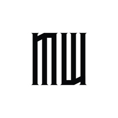 MW monogram logo design letter text name symbol monochrome logotype alphabet character simple logo