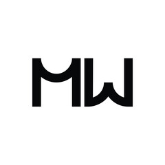 MW monogram logo design letter text name symbol monochrome logotype alphabet character simple logo