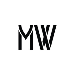 MW monogram logo design letter text name symbol monochrome logotype alphabet character simple logo