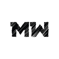 MW monogram logo design letter text name symbol monochrome logotype alphabet character simple logo