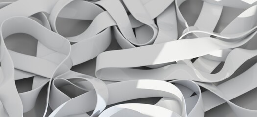 Close-up shot of tangled white rubber bands. Great for design or texture backgrounds.