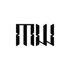 MW monogram logo design letter text name symbol monochrome logotype alphabet character simple logo