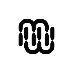 MW monogram logo design letter text name symbol monochrome logotype alphabet character simple logo