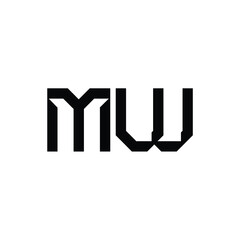 MW monogram logo design letter text name symbol monochrome logotype alphabet character simple logo