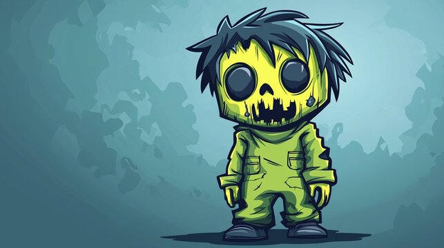 Cartoon Zombie Child Posing (2)