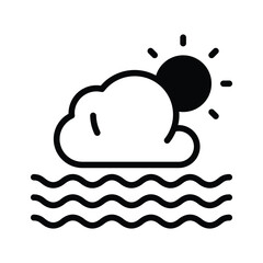 A sun peeking through clouds, representing partly cloudy weather vector design