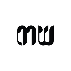 MW monogram logo design letter text name symbol monochrome logotype alphabet character simple logo