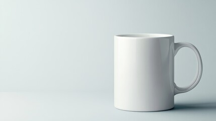 Obraz premium Ceramic mug display minimalist studio coffee and tea drink inspiration soft light environment artistic viewpoint