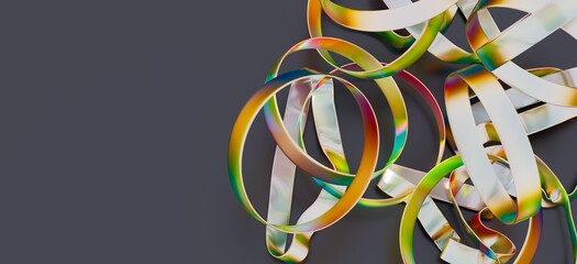 Modern art photo of colorful metallic rings.  Perfect for design and technology concepts.