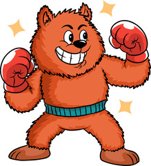 orange boxer cat mascot