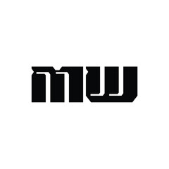MW monogram logo design letter text name symbol monochrome logotype alphabet character simple logo