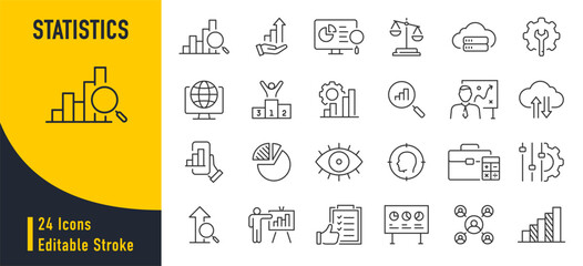 Fototapeta na wymiar Statistics web icons in line style. Data, optimization, analysis, survey, price, collection. Vector illustration.