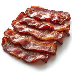 Close up of bacon strips breakfast ingredient pork belly high resolution photo
