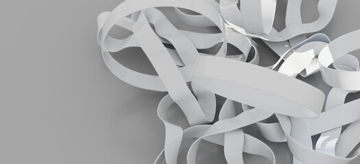 Modern abstract background with white ribbons. Ideal for design and technology concepts.
