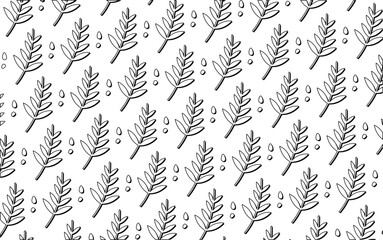 seamless pattern with a white leaves.